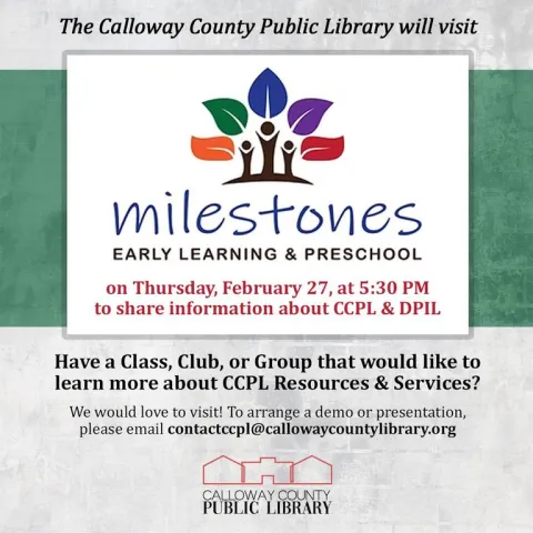 CCPL to Visit Milestones Early Learning and Preschool