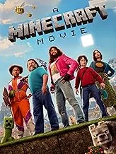 "A vibrant movie poster for the Minecraft movie, featuring stylized characters in a blocky, pixelated landscape. The poster emphasizes the film's title and a captivating tagline, likely geared towards the game's adventurous and creative elements."