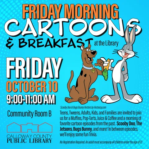 Blue Background with Scooby Doo and Bugs Bunny.