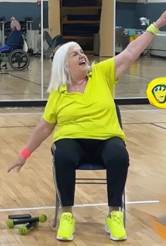 Photo of Zumba Instructor teaching Chair Zumba.