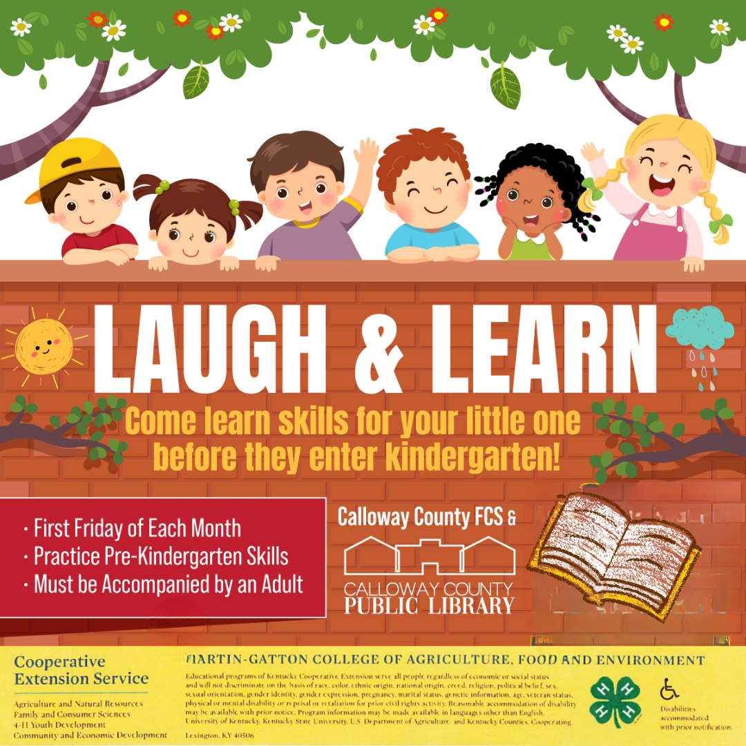 Laugh & Learn announcement with smiling children.