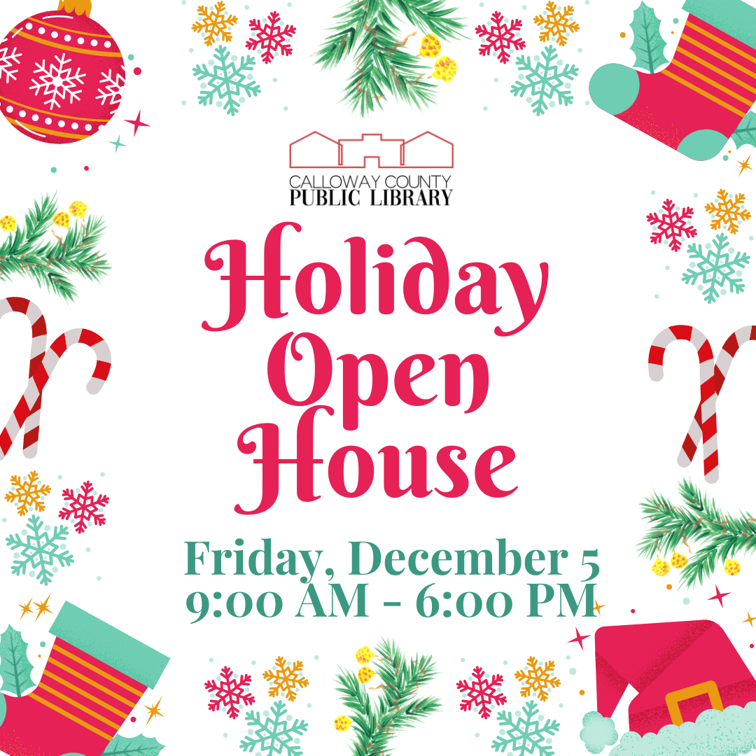 Holiday Open House flier with details about date and time. 